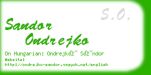 sandor ondrejko business card